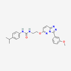 molecular formula C24H26N6O3 B3209726 1-(4-Isopropylphenyl)-3-(2-((3-(3-methoxyphenyl)-[1,2,4]triazolo[4,3-b]pyridazin-6-yl)oxy)ethyl)urea CAS No. 1060239-16-8