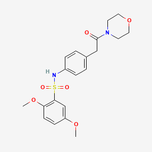 molecular formula C20H24N2O6S B3209730 2,5-dimethoxy-N-(4-(2-morpholino-2-oxoethyl)phenyl)benzenesulfonamide CAS No. 1060241-85-1