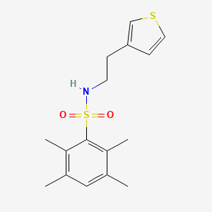 molecular formula C16H21NO2S2 B3209735 2,3,5,6-tetramethyl-N-(2-(thiophen-3-yl)ethyl)benzenesulfonamide CAS No. 1060246-42-5