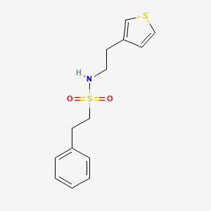 molecular formula C14H17NO2S2 B3209740 2-phenyl-N-[2-(thiophen-3-yl)ethyl]ethane-1-sulfonamide CAS No. 1060246-76-5