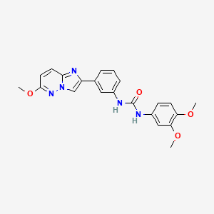 molecular formula C22H21N5O4 B3209762 1-(3,4-Dimethoxyphenyl)-3-(3-(6-methoxyimidazo[1,2-b]pyridazin-2-yl)phenyl)urea CAS No. 1060261-94-0