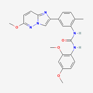 molecular formula C23H23N5O4 B3209779 1-(2,4-Dimethoxyphenyl)-3-(5-(6-methoxyimidazo[1,2-b]pyridazin-2-yl)-2-methylphenyl)urea CAS No. 1060269-43-3