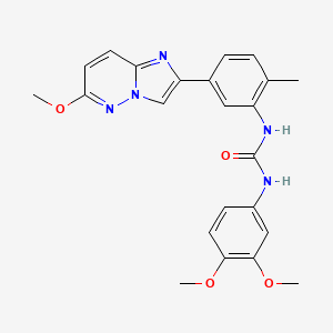 molecular formula C23H23N5O4 B3209782 1-(3,4-Dimethoxyphenyl)-3-(5-(6-methoxyimidazo[1,2-b]pyridazin-2-yl)-2-methylphenyl)urea CAS No. 1060269-49-9