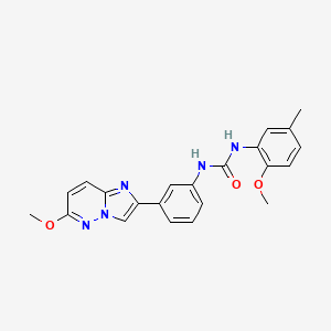 molecular formula C22H21N5O3 B3209836 1-(2-Methoxy-5-methylphenyl)-3-(3-(6-methoxyimidazo[1,2-b]pyridazin-2-yl)phenyl)urea CAS No. 1060294-31-6