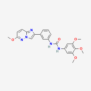 molecular formula C23H23N5O5 B3209842 1-(3-(6-Methoxyimidazo[1,2-b]pyridazin-2-yl)phenyl)-3-(3,4,5-trimethoxyphenyl)urea CAS No. 1060294-60-1