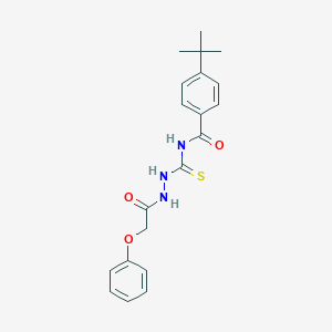 molecular formula C20H23N3O3S B320986 4-tert-butyl-N-{[2-(phenoxyacetyl)hydrazino]carbothioyl}benzamide 