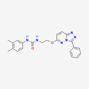 molecular formula C22H22N6O2 B3209860 1-(3,4-Dimethylphenyl)-3-(2-((3-phenyl-[1,2,4]triazolo[4,3-b]pyridazin-6-yl)oxy)ethyl)urea CAS No. 1060299-77-5