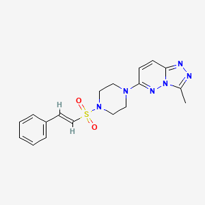 molecular formula C18H20N6O2S B3209865 (E)-3-methyl-6-(4-(styrylsulfonyl)piperazin-1-yl)-[1,2,4]triazolo[4,3-b]pyridazine CAS No. 1060306-48-0