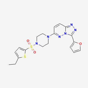 molecular formula C19H20N6O3S2 B3209874 6-(4-((5-Ethylthiophen-2-yl)sulfonyl)piperazin-1-yl)-3-(furan-2-yl)-[1,2,4]triazolo[4,3-b]pyridazine CAS No. 1060308-83-9