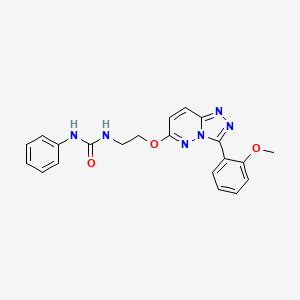 molecular formula C21H20N6O3 B3209893 1-(2-((3-(2-Methoxyphenyl)-[1,2,4]triazolo[4,3-b]pyridazin-6-yl)oxy)ethyl)-3-phenylurea CAS No. 1060320-61-7
