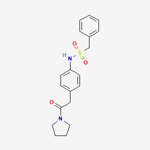 molecular formula C19H22N2O3S B3209899 N-(4-(2-oxo-2-(pyrrolidin-1-yl)ethyl)phenyl)-1-phenylmethanesulfonamide CAS No. 1060321-35-8