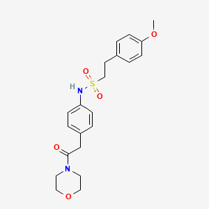 molecular formula C21H26N2O5S B3209910 2-(4-methoxyphenyl)-N-(4-(2-morpholino-2-oxoethyl)phenyl)ethanesulfonamide CAS No. 1060323-49-0