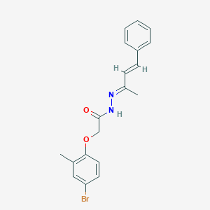 molecular formula C19H19BrN2O2 B320993 2-(4-bromo-2-methylphenoxy)-N'-(1-methyl-3-phenyl-2-propenylidene)acetohydrazide 