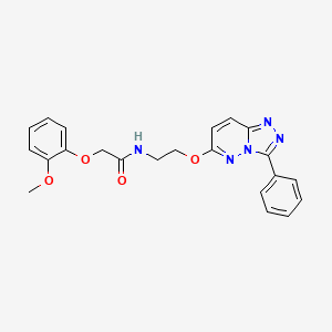 molecular formula C22H21N5O4 B3209933 2-(2-methoxyphenoxy)-N-(2-((3-phenyl-[1,2,4]triazolo[4,3-b]pyridazin-6-yl)oxy)ethyl)acetamide CAS No. 1060334-43-1