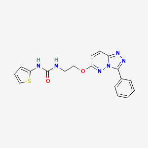 molecular formula C18H16N6O2S B3209940 1-(2-((3-Phenyl-[1,2,4]triazolo[4,3-b]pyridazin-6-yl)oxy)ethyl)-3-(thiophen-2-yl)urea CAS No. 1060335-92-3