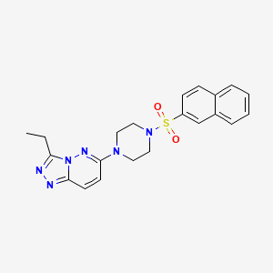 molecular formula C21H22N6O2S B3209941 3-Ethyl-6-(4-(naphthalen-2-ylsulfonyl)piperazin-1-yl)-[1,2,4]triazolo[4,3-b]pyridazine CAS No. 1060343-08-9