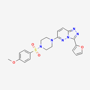 molecular formula C20H20N6O4S B3209942 3-(Furan-2-yl)-6-(4-((4-methoxyphenyl)sulfonyl)piperazin-1-yl)-[1,2,4]triazolo[4,3-b]pyridazine CAS No. 1060344-03-7