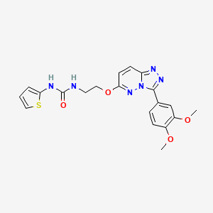 molecular formula C20H20N6O4S B3209954 1-(2-((3-(3,4-Dimethoxyphenyl)-[1,2,4]triazolo[4,3-b]pyridazin-6-yl)oxy)ethyl)-3-(thiophen-2-yl)urea CAS No. 1060348-19-7