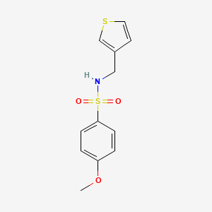 molecular formula C12H13NO3S2 B3209964 4-methoxy-N-(thiophen-3-ylmethyl)benzenesulfonamide CAS No. 1060352-74-0