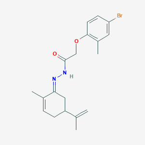 molecular formula C19H23BrN2O2 B320999 2-(4-bromo-2-methylphenoxy)-N'-[(1E)-2-methyl-5-(prop-1-en-2-yl)cyclohex-2-en-1-ylidene]acetohydrazide 