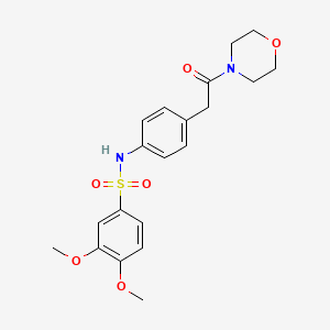 molecular formula C20H24N2O6S B3209993 3,4-dimethoxy-N-(4-(2-morpholino-2-oxoethyl)phenyl)benzenesulfonamide CAS No. 1060368-25-3