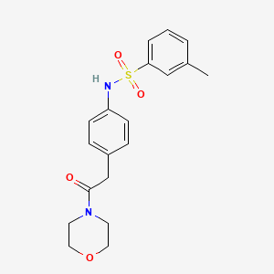 molecular formula C19H22N2O4S B3210000 3-methyl-N-(4-(2-morpholino-2-oxoethyl)phenyl)benzenesulfonamide CAS No. 1060369-09-6