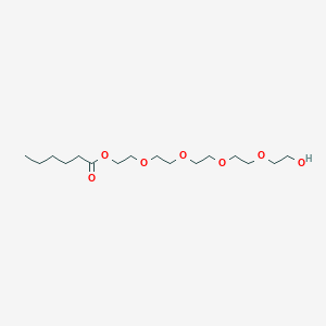 molecular formula C16H32O7 B3210005 Hexanoic acid, 14-hydroxy-3,6,9,12-tetraoxatetradec-1-yl ester CAS No. 106050-70-8