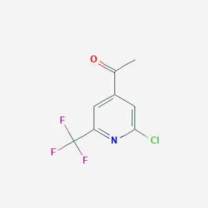 molecular formula C8H5ClF3NO B3210089 1-(2-Chloro-6-(trifluoromethyl)pyridin-4-YL)ethanone CAS No. 1060810-89-0