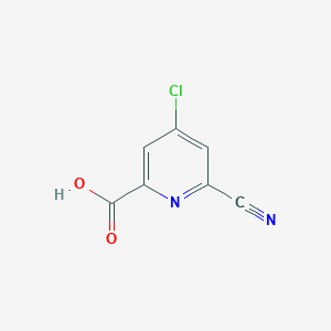 molecular formula C7H3ClN2O2 B3210096 4-Chloro-6-cyanopicolinic acid CAS No. 1060812-13-6