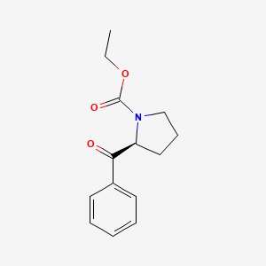 molecular formula C14H17NO3 B3210150 1-Pyrrolidinecarboxylic acid, 2-benzoyl-, ethyl ester, (S)- CAS No. 106202-17-9