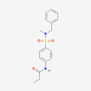 molecular formula C17H20N2O3S B321020 N-(4-{[benzyl(methyl)amino]sulfonyl}phenyl)propanamide 