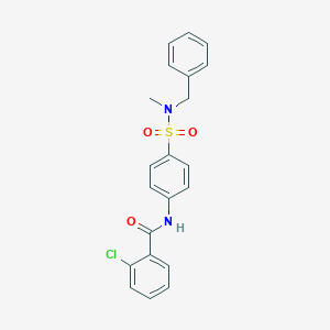 molecular formula C21H19ClN2O3S B321023 N-(4-{[benzyl(methyl)amino]sulfonyl}phenyl)-2-chlorobenzamide 
