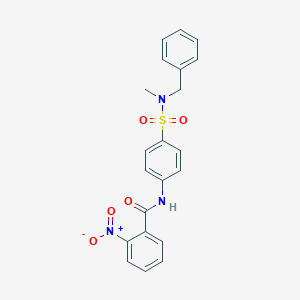 molecular formula C21H19N3O5S B321024 N-(4-{[benzyl(methyl)amino]sulfonyl}phenyl)-2-nitrobenzamide 