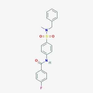 molecular formula C21H19FN2O3S B321026 N-(4-{[benzyl(methyl)amino]sulfonyl}phenyl)-4-fluorobenzamide 