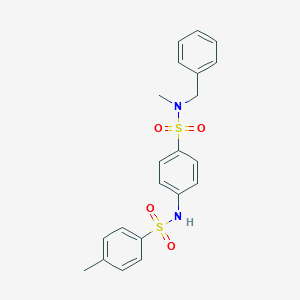 molecular formula C21H22N2O4S2 B321028 N-benzyl-N-methyl-4-{[(4-methylphenyl)sulfonyl]amino}benzenesulfonamide 