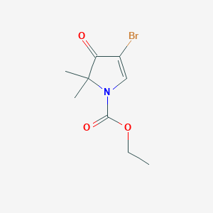 molecular formula C9H12BrNO3 B3210318 Ethyl 4-bromo-2,2-dimethyl-3-oxo-2,3-dihydro-1H-pyrrole-1-carboxylate CAS No. 106556-67-6