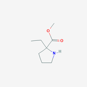 molecular formula C8H15NO2 B3210336 Methyl 2-ethylprolinate CAS No. 1065848-50-1