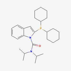 molecular formula C27H41N2OP B3210357 2-(Dicyclohexylphosphino)-N,N-bis(1-methylethyl)-1H-indole-1-carboxamide CAS No. 1067175-36-3
