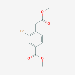 molecular formula C11H11BrO4 B3210443 Methyl 3-bromo-4-(2-methoxy-2-oxoethyl)benzoate CAS No. 1069114-91-5