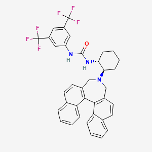 molecular formula C37H31F6N3O B3210445 1-[(1R,2R)-2-(13-氮杂五环[13.8.0.02,11.03,8.018,23]三二十一烷-1(15),2(11),3,5,7,9,16,18,20,22-十烯-13-基)环己基]-3-[3,5-双(三氟甲基)苯基]脲 CAS No. 1069115-56-5
