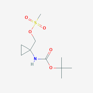 molecular formula C10H19NO5S B3210471 (1-((tert-Butoxycarbonyl)amino)cyclopropyl)methyl methanesulfonate CAS No. 107017-74-3