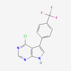 molecular formula C13H7ClF3N3 B3210571 4-Chloro-5-(4-(trifluoromethyl)phenyl)-7H-pyrrolo[2,3-d]pyrimidine CAS No. 1072027-17-8