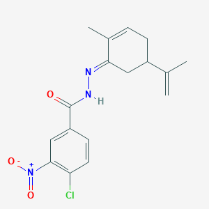 4-chloro-3-nitro-N'-(5-isopropenyl-2-methyl-2-cyclohexen-1-ylidene)benzohydrazide