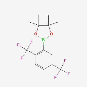 molecular formula C14H15BF6O2 B3210628 2-(2,5-Bis(trifluoromethyl)phenyl)-4,4,5,5-tetramethyl-1,3,2-dioxaborolane CAS No. 1073339-09-9