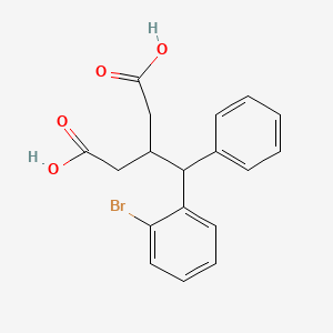 molecular formula C18H17BrO4 B3210662 3-((2-Bromophenyl)(phenyl)methyl)pentanedioic acid CAS No. 107520-32-1