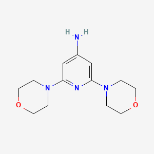 molecular formula C13H20N4O2 B3210668 2,6-Dimorpholin-4-ylpyridin-4-amine CAS No. 1075215-74-5