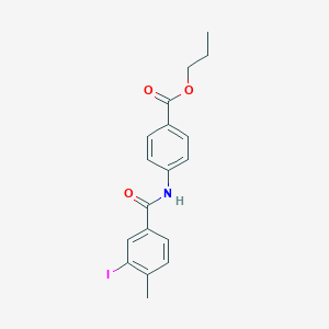 molecular formula C18H18INO3 B321070 Propyl 4-[(3-iodo-4-methylbenzoyl)amino]benzoate 