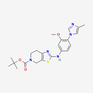 molecular formula C22H27N5O3S B3210723 tert-Butyl 2-((3-methoxy-4-(4-methyl-1H-imidazol-1-yl)phenyl)amino)-6,7-dihydrothiazolo[5,4-c]pyridine-5(4H)-carboxylate CAS No. 1077629-15-2