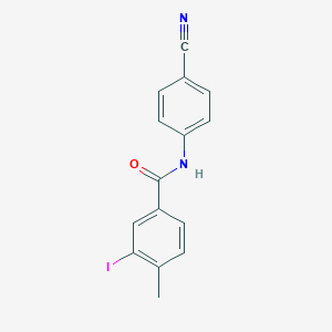 molecular formula C15H11IN2O B321082 N-(4-cyanophenyl)-3-iodo-4-methylbenzamide 