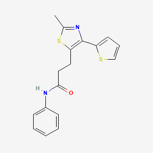 molecular formula C17H16N2OS2 B3210824 3-(2-methyl-4-(thiophen-2-yl)thiazol-5-yl)-N-phenylpropanamide CAS No. 1081314-87-5